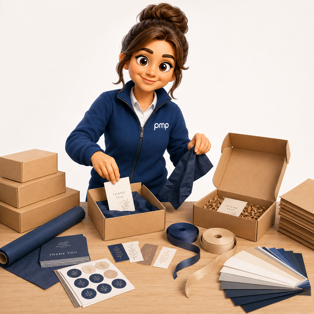 pick-my-pack Pimpi prüft bereitgestellte Verpackungs- und Markenmaterialien