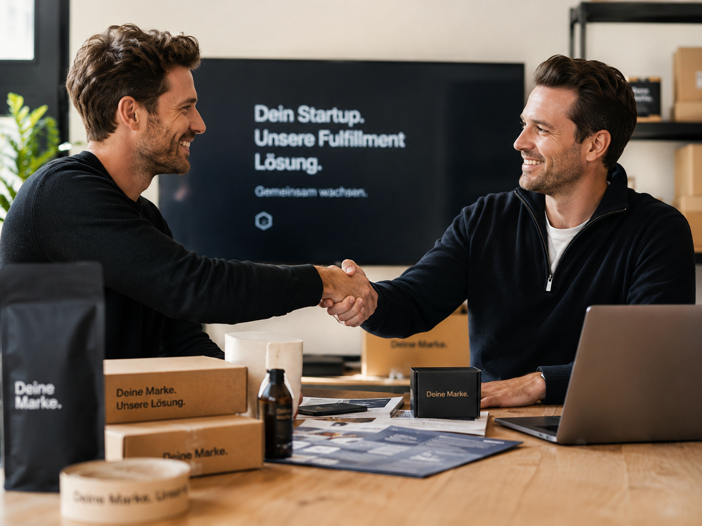 Zwei Gründer besprechen skalierbares Fulfillment für ihre Marke